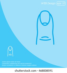 Web line icon. The finger with the nail
