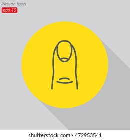 Web line icon. The finger with the nail