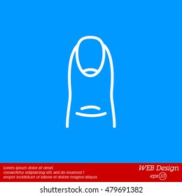 Web line icon. The finger with the nail