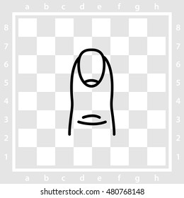 Web line icon. The finger with the nail