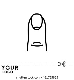 Web line icon. The finger with the nail