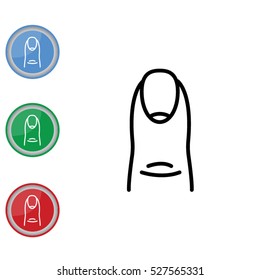 Web line icon. The finger with the nail