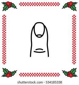 Web line icon. The finger with the nail