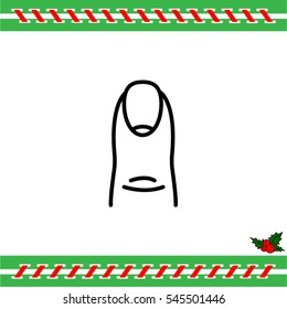 Web line icon. The finger with the nail