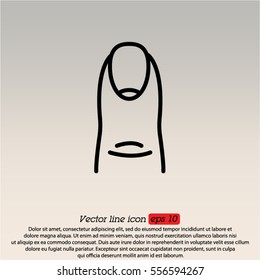 Web line icon. The finger with the nail