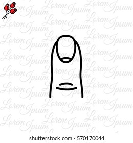 Web line icon. The finger with the nail