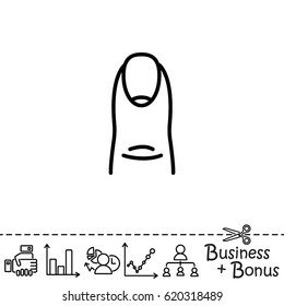 Web line icon. The finger with the nail