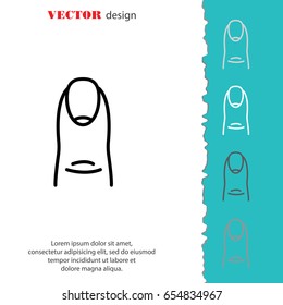 Web line icon. The finger with the nail