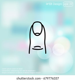Web line icon. The finger with the nail