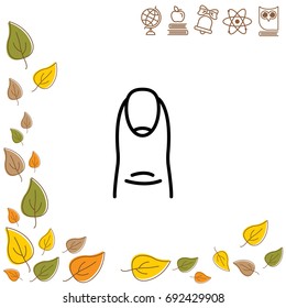Web line icon. The finger with the nail