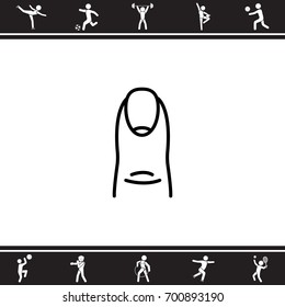 Web line icon. The finger with the nail