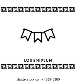 Web line icon. Flags garland, holiday decoration