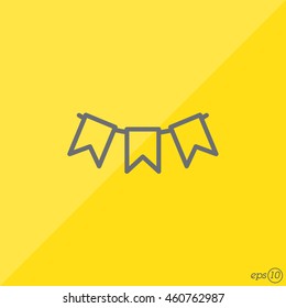 Web line icon. Flags garland, holiday decoration