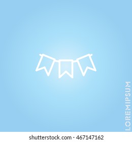 Web line icon. Flags garland, holiday decoration