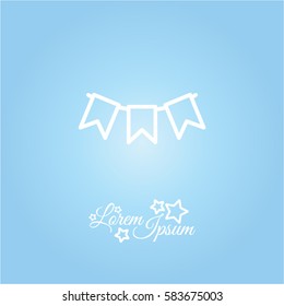 Web line icon. Flags garland, holiday decoration