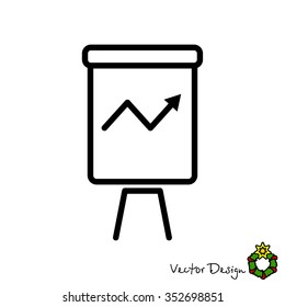 Web line icon. Flipchart, graph