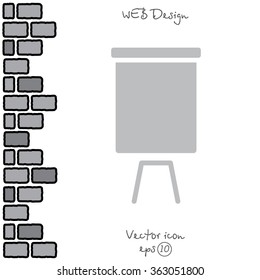 Web line icon. Flipchart, graph