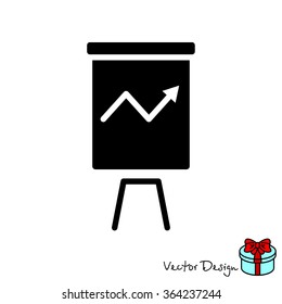 Web line icon. Flipchart, graph