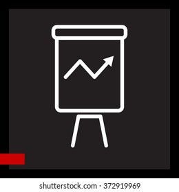 Web line icon. Flipchart, graph