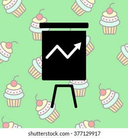 Web line icon. Flipchart, graph