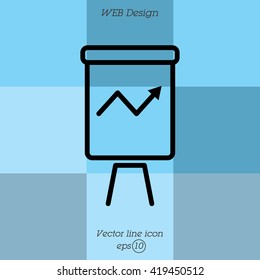 Web line icon. Flipchart, graph