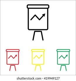 Web line icon. Flipchart, graph