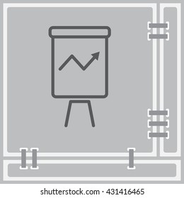 Web line icon. Flipchart, graph