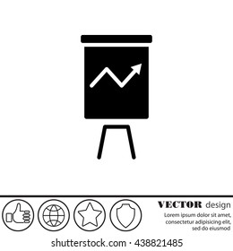 Web line icon. Flipchart, graph