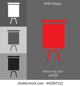 Web line icon. Flipchart, graph