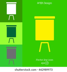 Web line icon. Flipchart, graph