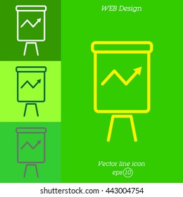Web line icon. Flipchart, graph