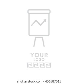 Web line icon. Flipchart, graph