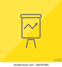 Web line icon. Flipchart, graph