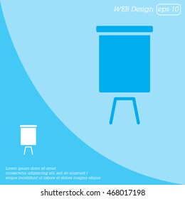 Web line icon. Flipchart, graph