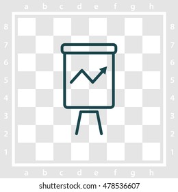 Web line icon. Flipchart, graph