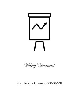 Web line icon. Flipchart, graph