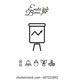 Web line icon. Flipchart, graph