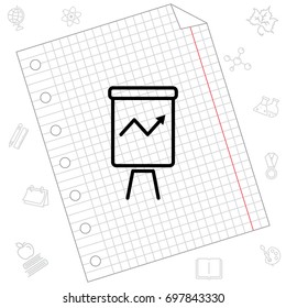 Web line icon. Flipchart, graph