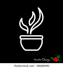 Web line icon. Flower in a pot