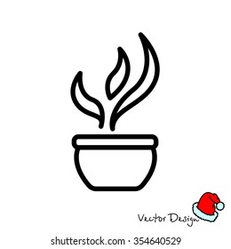 Web line icon. Flower in a pot