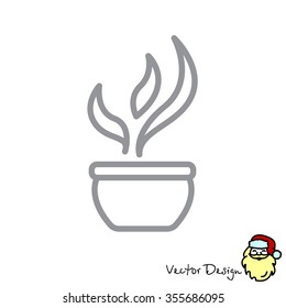 Web line icon. Flower in a pot
