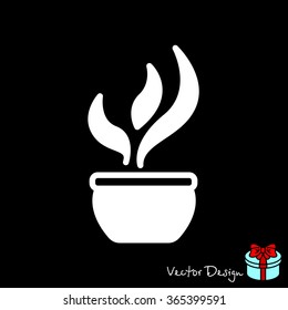 Web line icon. Flower in a pot