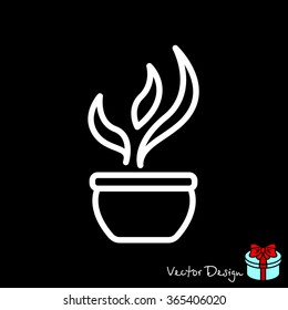 Web line icon. Flower in a pot