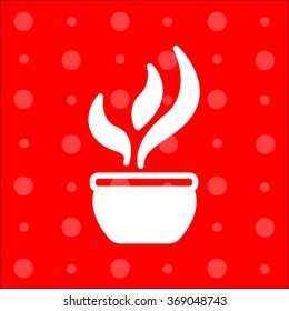 Web line icon. Flower in a pot