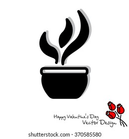 Web line icon. Flower in a pot