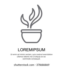 Web line icon. Flower in a pot