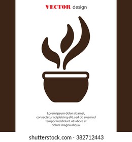 Web line icon. Flower in a pot