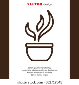 Web line icon. Flower in a pot