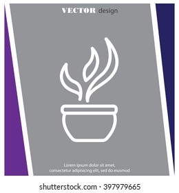 Web line icon. Flower in a pot
