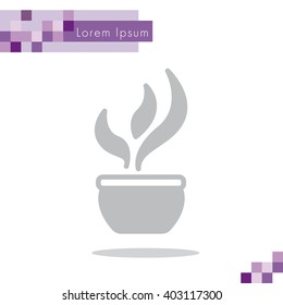 Web line icon. Flower in a pot